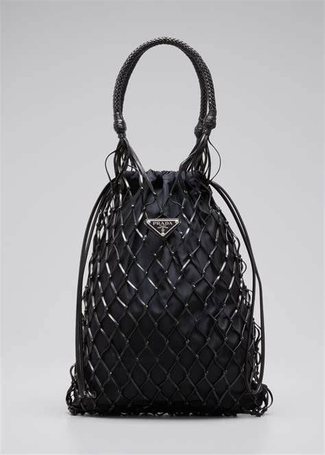 prada rete|Prada Rete Net Top Handle Bag .